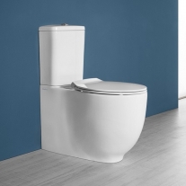 Vas WC stativ, Hatria, Le Fiabe, back-to-wall, pure rim, alb