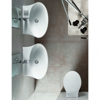 Lavoar suspendat, Hatria, Nido, 56 cm, alb