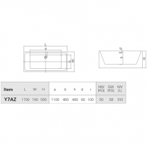 Cada freestanding Hatria, Roma, dreptunghiulara, cu instalatie, alb