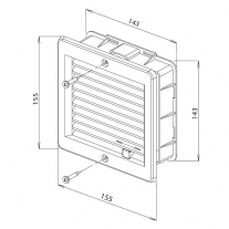 Rama de aerisire Haco, cu jaluzele si inchizator, 15 x 15 cm, alb