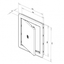 Usita de vizitare Haco, ASA-PVC, 15 x 15 cm, alb