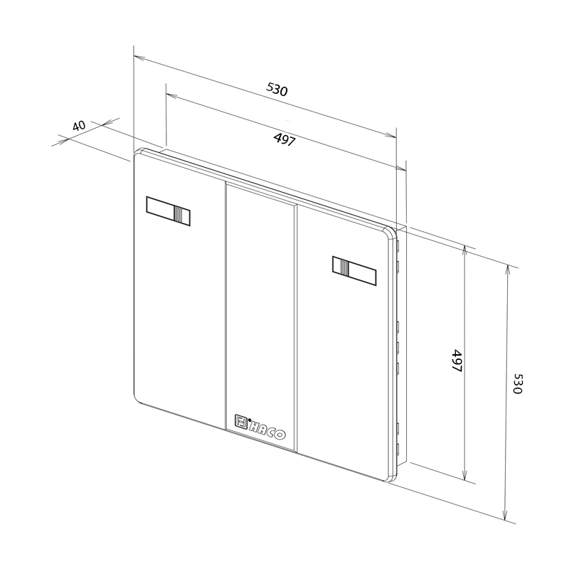 Usita de revizie Haco, ASA-PVC, fara inchizator, 50 x 50 cm, alb