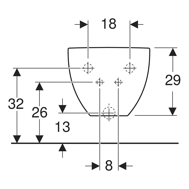 Bideu suspendat, Geberit, Acanto, 51 cm, alb