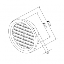 Rama aerisire rotunda, Haco, cu plasa, Ø15 cm, alb