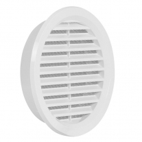 Rama aerisire rotunda, Haco, cu plasa, Ø14 cm, alb