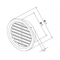 Rama aerisire Haco, rotunda, cu plasa, Ø10 cm, alb
