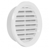 Rama aerisire Haco, rotunda, cu plasa, Ø10 cm, alb