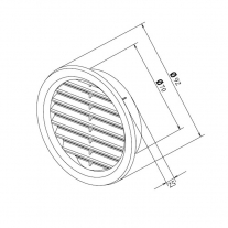 Rama aerisire Haco, rotunda, cu plasa, Ø 7 cm, alb