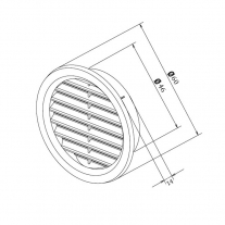 Rama aerisire Haco, rotunda, Ø 5 cm, alb