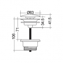 Ventil cu click-clack pentru lavoar, RAK, Feeling, cappuccino mat