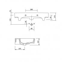 Lavoar pentru mobilier Cersanit, Virgo, 80 cm, alb
