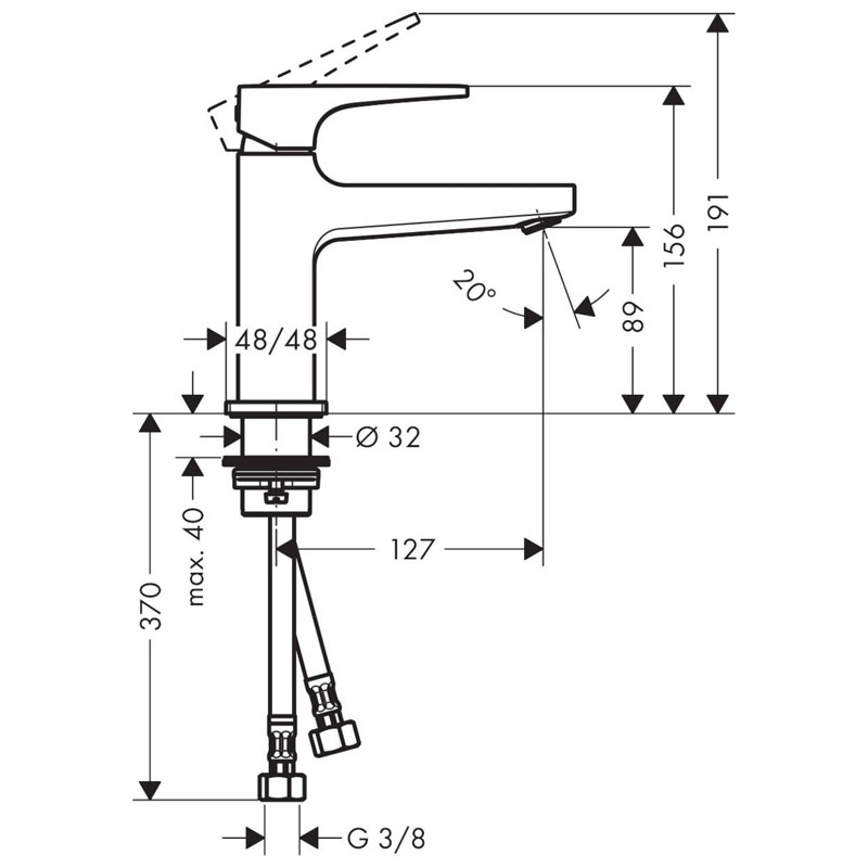 Baterie lavoar cu ventil, Hansgrohe, Metropol 100, bronz periat