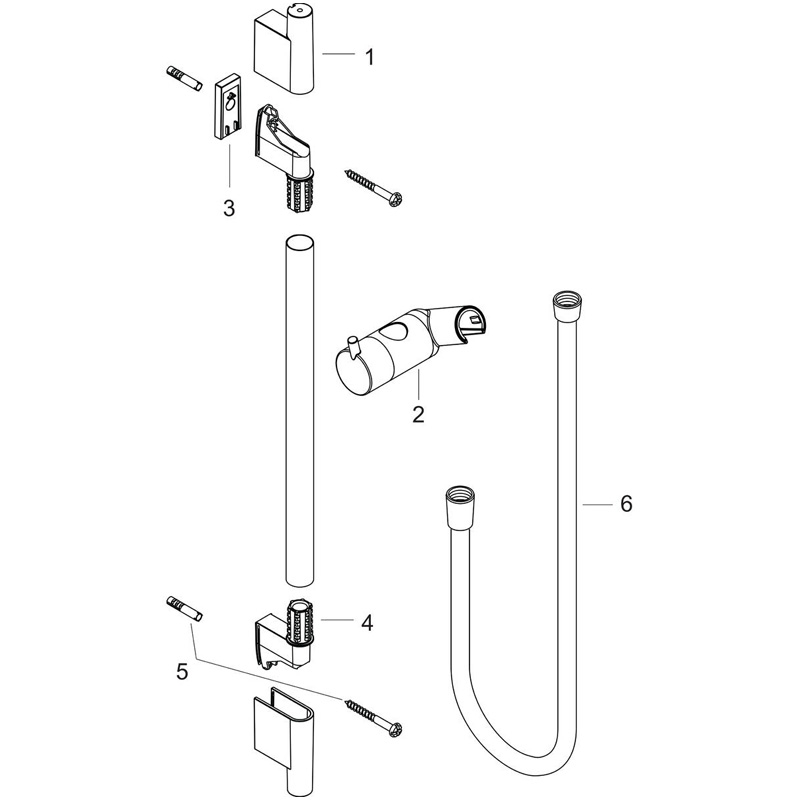 Bara de dus, Hansgrohe, Unica S Puro, cu furtun, 65 cm, bronz periat