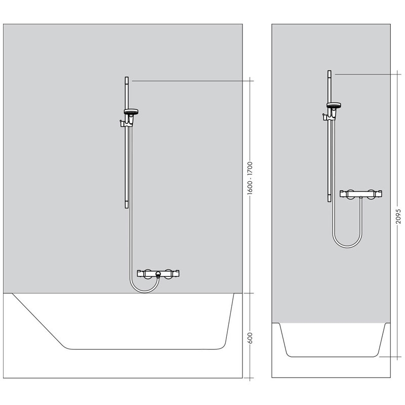 Bara de dus, Hansgrohe, Unica S Puro, cu furtun, 65 cm, bronz periat