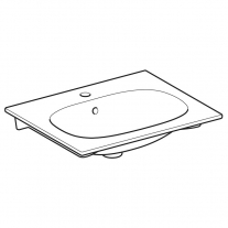 Lavoar incastrat, Geberit, Acanto, cu montaj pe mobilier, alb