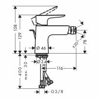 Baterie cada-dus Hansgrohe, Talis E, bronz periat