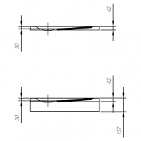 Cadita de dus semirotunda pentru inzidire, Kolpasan, Evelin R 80, alba, 90 x90 cm, R55, acril
