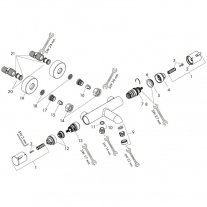 Baterie cada - dus termostatata, Hansgrohe, Ecostat Comfort, auriu lucios