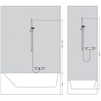 Bara de dus, Hansgrohe, Unica S Puro, cu furtun, 65 cm, bronz periat