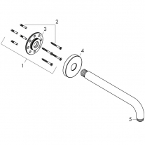 Brat de dus cu prindere pe perete, Hansgrohe, bronz periat