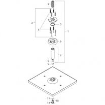 Palarie de dus, Hansgrohe, Raindance E 300, cu brat de tavan, bronz periat