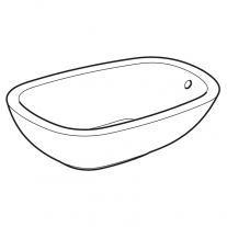 Lavoar pe blat, Geberit, Citterio, asimetric, alb