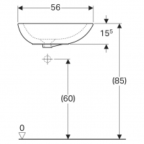 Lavoar pe blat, Geberit, Citterio, asimetric, alb