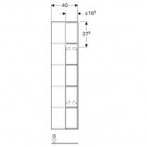 Raft cu oglinda, Geberit, Citterio, 40 x 160 cm, stejar maro-gri