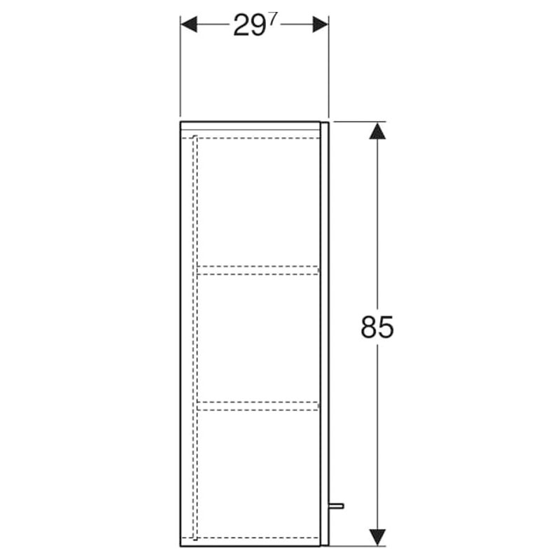 Dulap inalt suspendat, Geberit, Selnova Square, 85 cm, alb lucios
