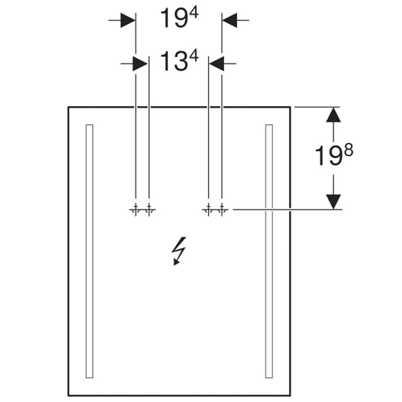 Oglinda cu iluminare LED, Geberit, Option Basic, dreptunghiulara, 50 x 65 cm