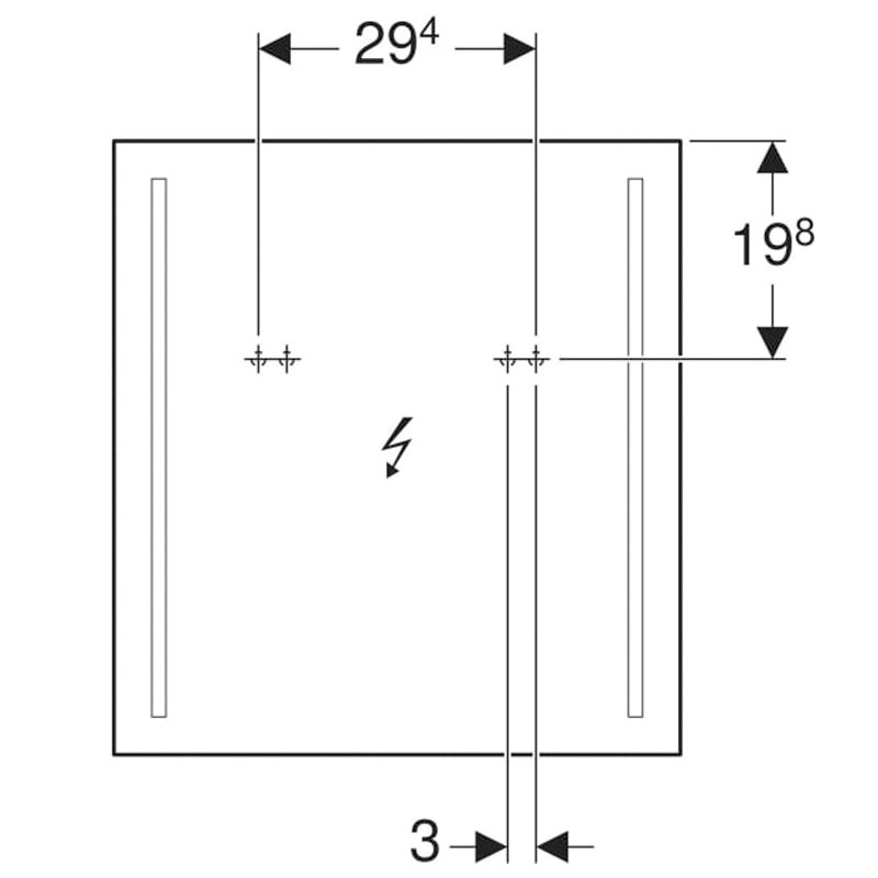 Oglinda cu iluminare LED, Geberit, Option Basic, dreptunghiulara, 60 x 65 cm