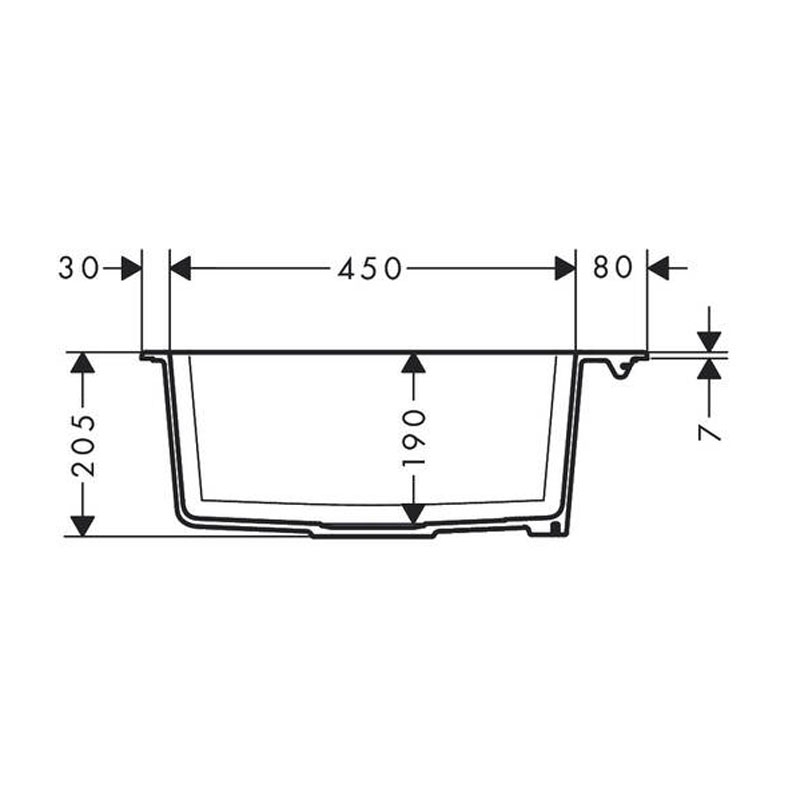 Chiuveta de bucatarie Hansgrohe, SilicaTec, 1 cuva, 56x51 cm, negru grafit