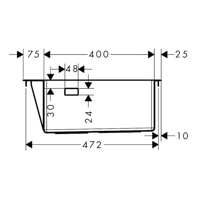 Chiuveta de bucatarie Hansgrohe, 1 cuva, 55x50 cm, inox