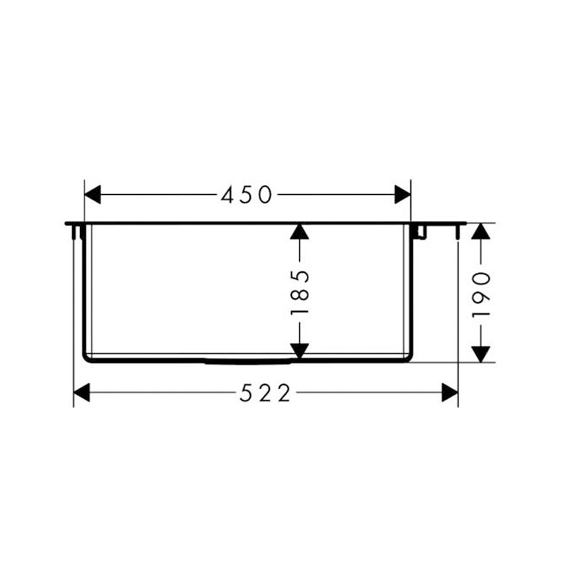 Chiuveta de bucatarie Hansgrohe, 1 cuva, 55x50 cm, inox