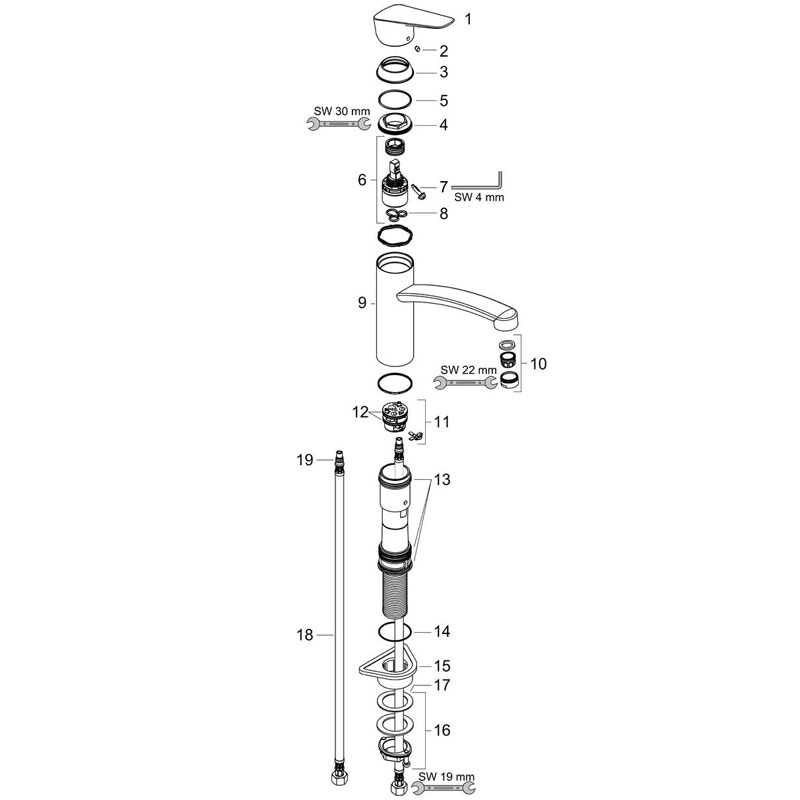 Baterie de bucatarie monocomanda, Hansgrohe, Logis M31 160, crom