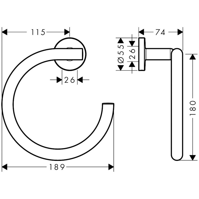 Portprosop Hansgrohe, Logis Universal, rotund, crom
