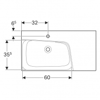 Lavoar cu blat, Geberit, Xeno2, asimetric, 90x48 cm, alb