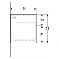 Mobilier suspendat, Geberit, Xeno2, cu 2 sertare, gri-bej