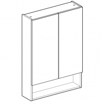 Dulap suspendat cu oglinda, Geberit, Selnova Square, 60 cm, nuc american hickory deschis