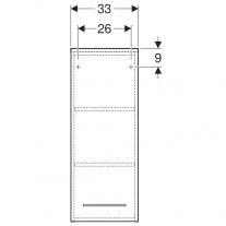 Dulap inalt suspendat, Geberit, Selnova Square, 85 cm, nuc american hickory