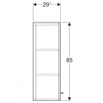 Dulap inalt suspendat, Geberit, Selnova Square, 85 cm, nuc american hickory