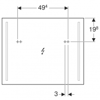 Oglinda cu iluminare LED, Geberit, Option Basic, dreptunghiulara, 80 x 65 cm