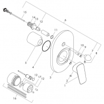 Set baterie cada - dus si corp incastrat, Hansgrohe, Logis, crom