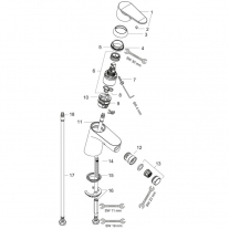 Baterie bideu, Hansgrohe, Focus, cu ventil click-clack, crom