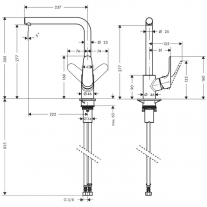 Baterie de bucatarie monocomanda, Hansgrohe, Focus, M41 280, crom