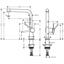 Baterie de bucatarie monocomanda, Hansgrohe, Talis M54 270, crom