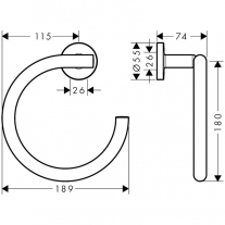 Portprosop Hansgrohe, Logis Universal, rotund, crom