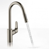 Baterie de bucatarie, Hansgrohe, Focus M41 240, monocomanda cu pipa extractibila, crom