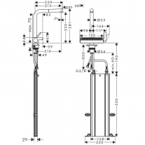 Baterie de bucatarie cu pipa extractabila, sBox, Hansgrohe, Aquno Select M81 250, crom