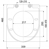 Capac WC, Alcadrain, cu soft close, 46 x 35,9 cm, alb